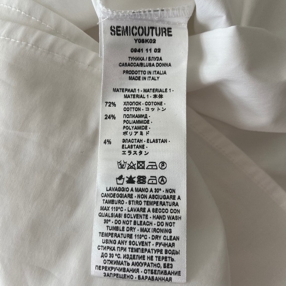 Wrap Crop Cotton Blouse Size IT42/US 8 - Made in Italy - Picture 6 of 7